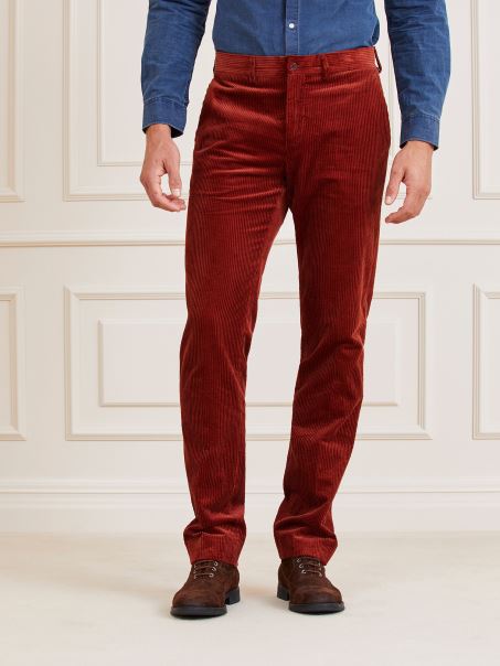Pantaloni Din Catifea Marciano Burgundy Guess