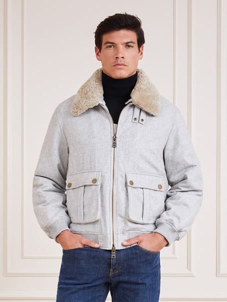 Bomber în Amestec De Lână Marciano Guess Alb