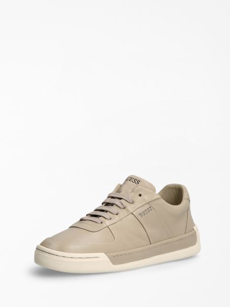 Adidași Gri Multi Strave Din Piele Naturală Guess