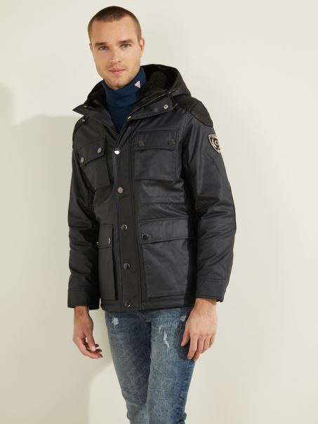 Geacă Albastră Cu Buzunare Multiple Guess