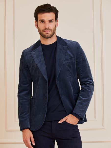 Blazer Marciano Din Catifea Albastru Guess