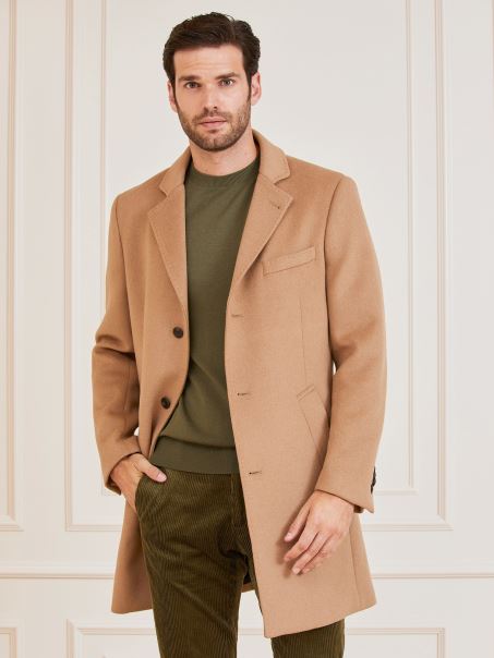 Palton Bej Guess Marciano Din Amestec De Lână