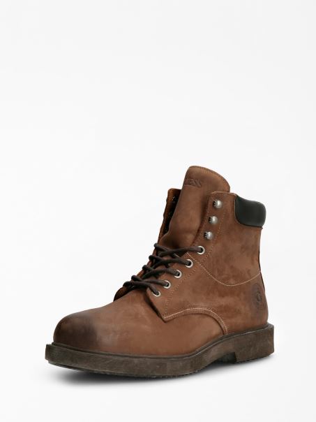 Cizma Laion Din Piele Naturala Maro Guess