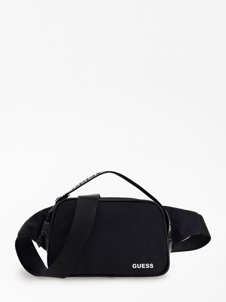 Inscripționare Logo Certosa Tech Curea Geantă Guess Negru