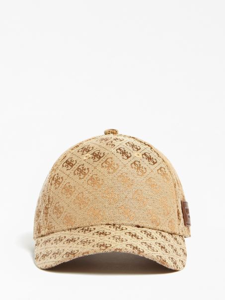 șapcă Logo Guess Strave Bej 4g