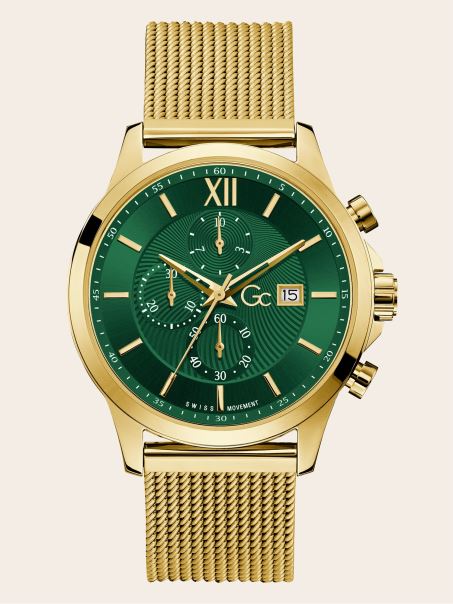 Ceas Cronograf Cu Quartz Gc Guess Argintiu