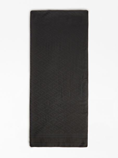 Eșarfă Neagră Cu Sigla Guess