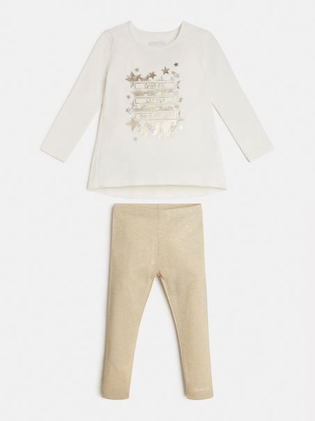 Set Tricou și Jambiere Alb Guess