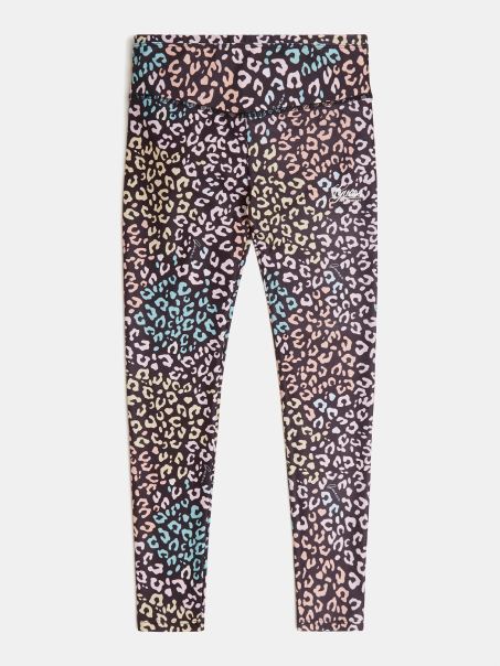 Legging Negru Cu Imprimeu Multiplu Guess
