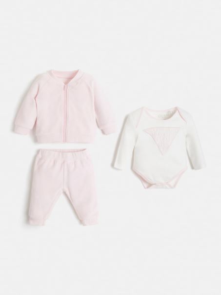 Jachetă și Pantaloni Cu Logo Guess Roz