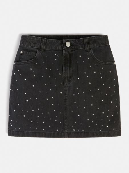 Fusta Denim Neagra Guess