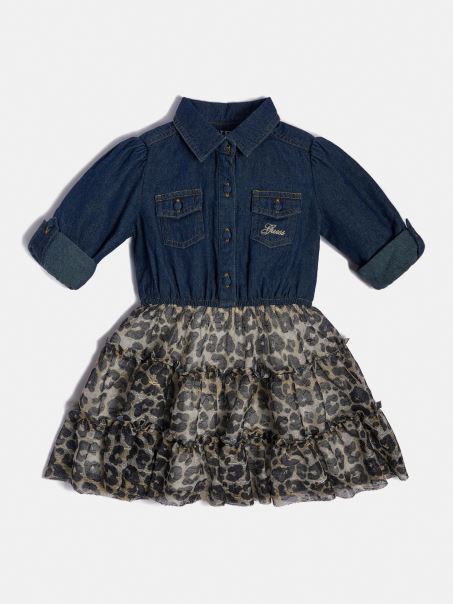 Rochie Guess Cu Imprimeu Animalier Albastru