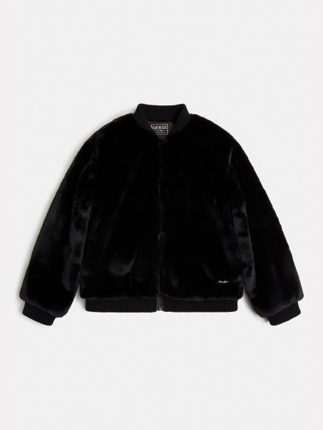 Bomber De Blană Artificială Negru Guess