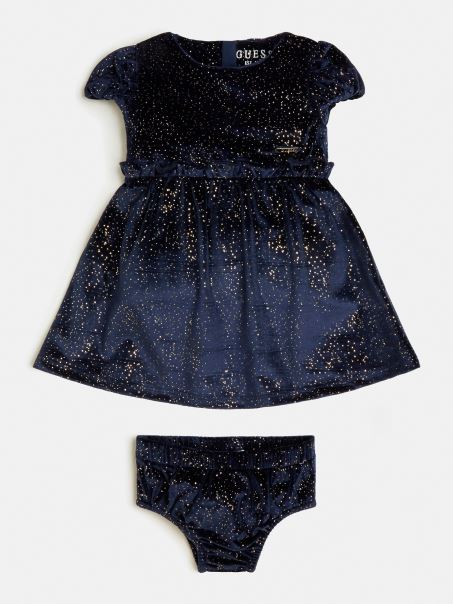 Set Rochie și Chiloți Din Velur Albastru Ghici