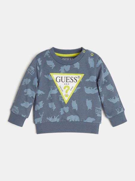 Hanorac Cu Imprimeu Peste Tot, Albastru Multi Guess