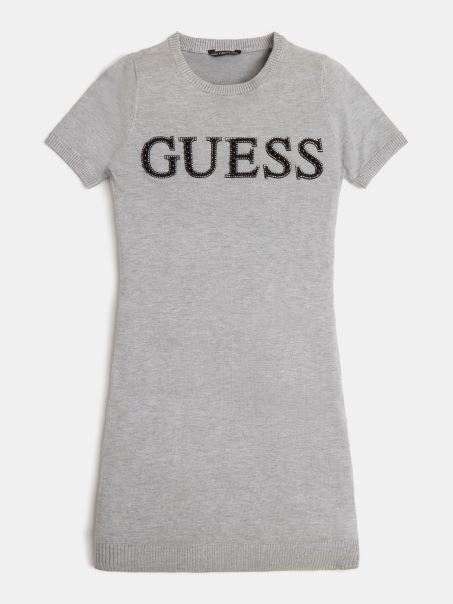 Rochie Gri Cu Logo Multiplu Guess