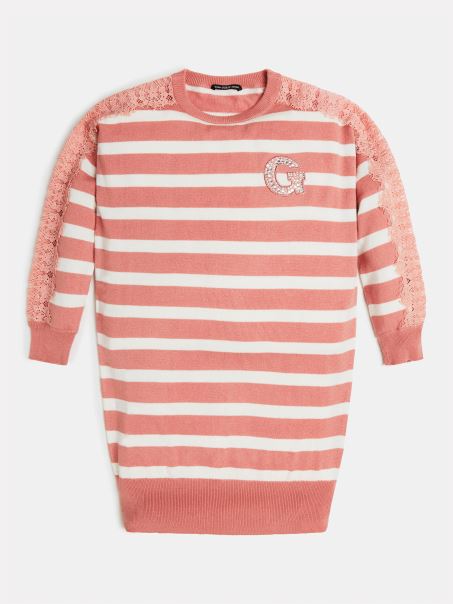 Rochie Cu Dungi Guess Multi Roz