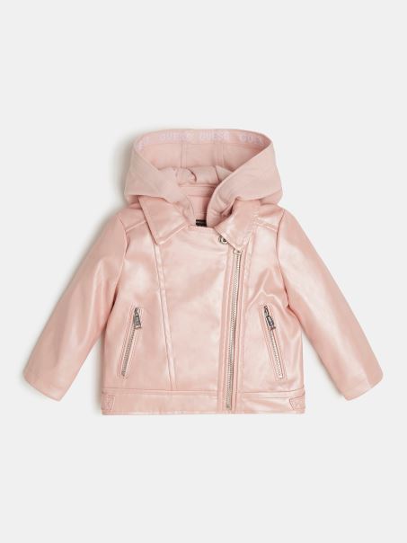 Geacă De Motociclist Cu Glugă Guess Roz