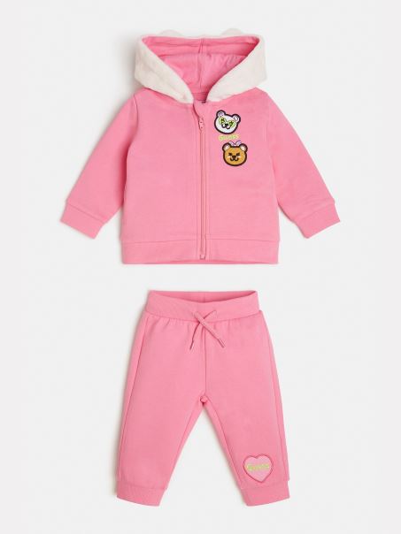 Hanorac Activ și Set De Pantaloni Roz Guess