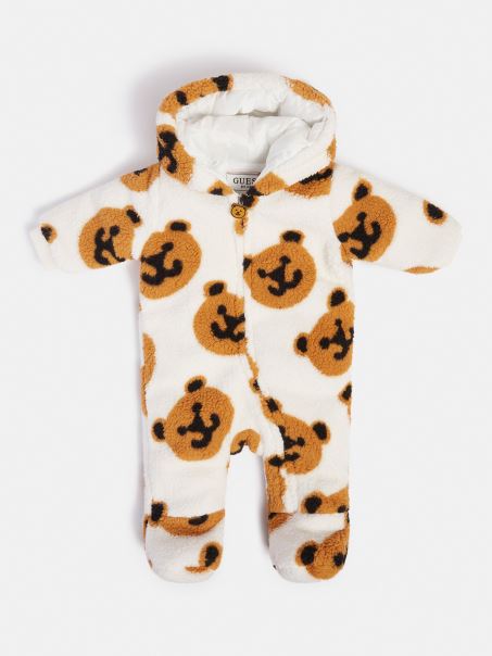 Ghici Peste Tot Cu Imprimeu Căptușit Salopetă Din Blană Artificială Negru