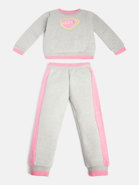 Set De Hanorac și Pantaloni Activ Guess Gri Multi Nou Tendință