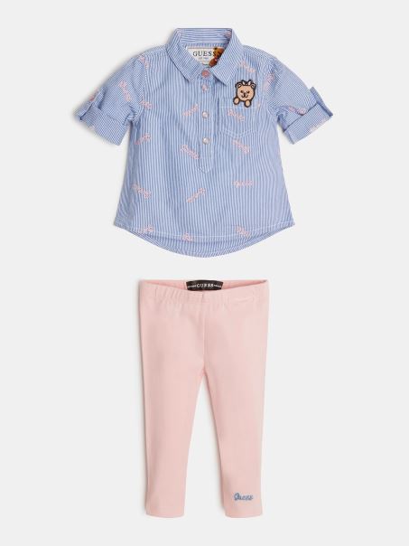 Set Cămașă și Pantaloni Guess Albastru Deschis