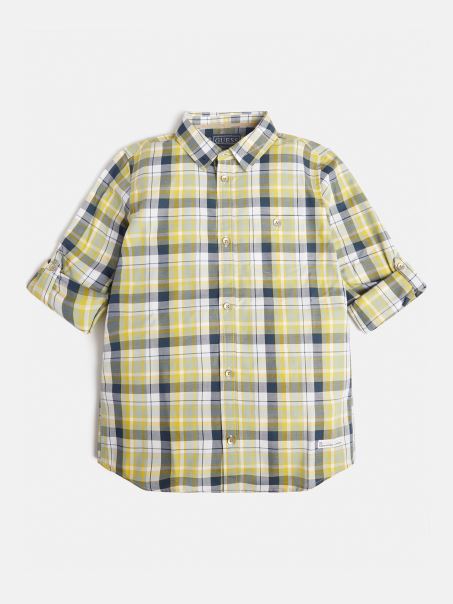 Cămașă în Carouri Model Multicolor Guess