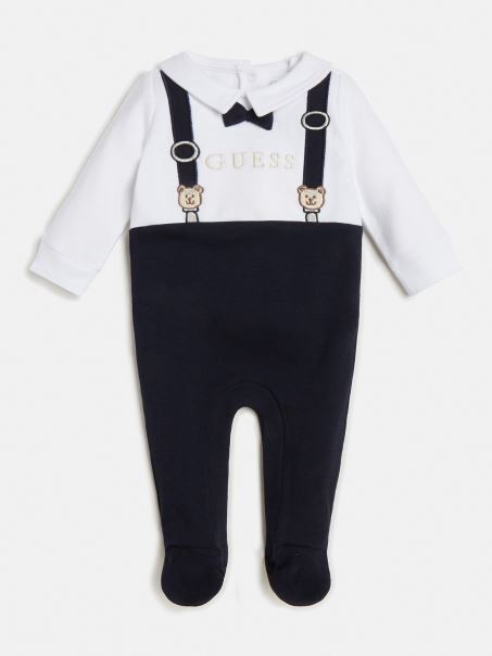 Salopetă Cu Logo în Față Alb Guess