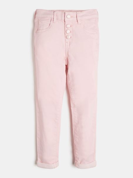 Guess Pantaloni Roz Vopsea Pentru îmbrăcăminte