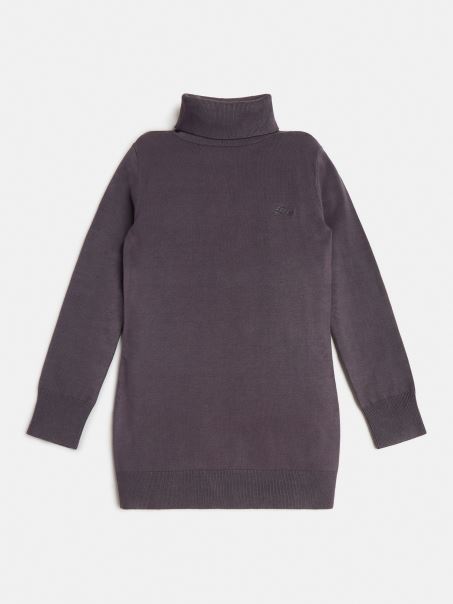 Rochie Gri Cu Gât țestoasă Guess