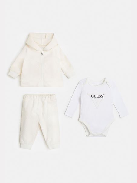 Hanorac Alb Guess Pantaloni De Corp Chenille