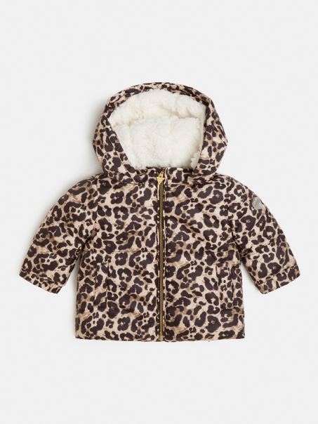 Puffer Cu Imprimeu Animalier Guess