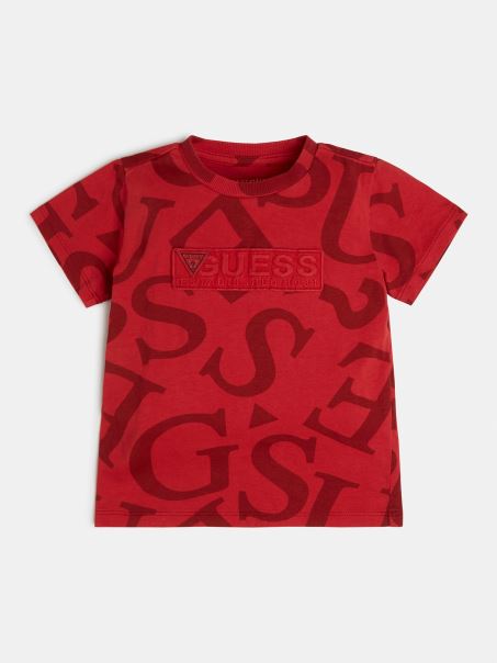 Tricou Cu Imprimeu Roșu Guess