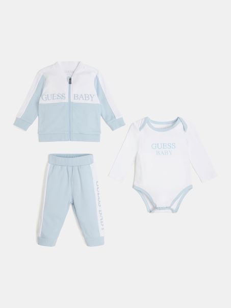 Guess Set De Corp și Pantaloni De Hanorac Albastru Deschis