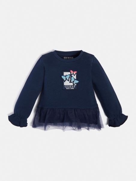 Hanorac Cu Volane Albastre Guess