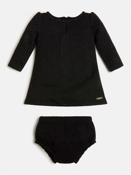 Set Rochie și Chiloți Guess Din Lurex Negru Din Jacquard