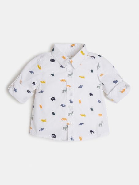 Camasa Brodata Guess White Multi