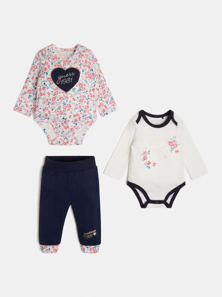 Guess Pack 2 Set De Corp și Pantaloni Albastru Multi Nou Tendință