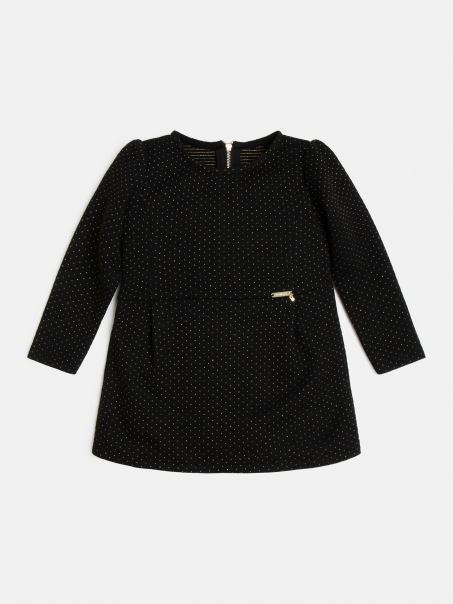 Rochie Lurex Neagră Guess Din Jacquard