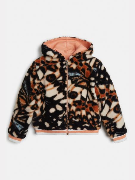 Bomber Reversibil Cu Blana Artificiala Model Multicolor Guess