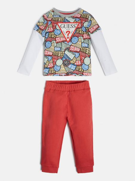 Guess Triunghi Triunghi și Pantaloni Set Model Multicolor