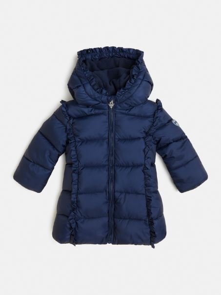 Volan Cu Glugă Puf Lung Guess Blue