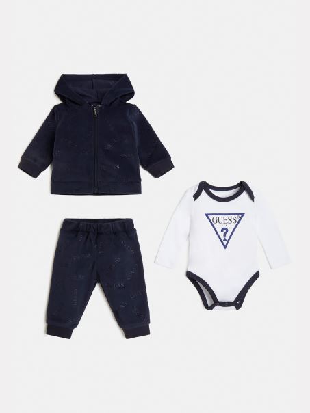 Hanorac Din Chenille Pantaloni De Corp Albastru Guess