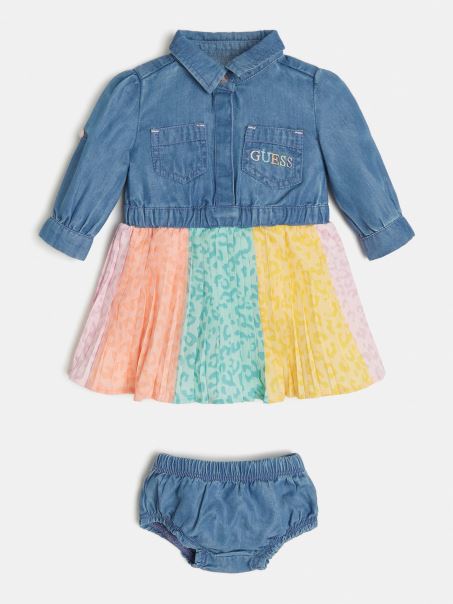 Rochie Din Denim și Chiloți Guess Blue Multi