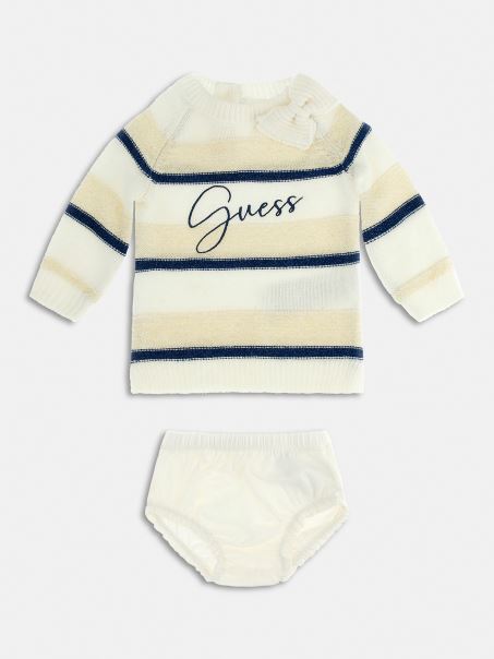 Guess Rochie în Dungi Albe și Set De Chiloți