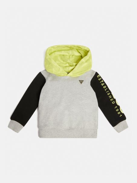 Hanorac Gri Cu Glugă Multiplă Guess