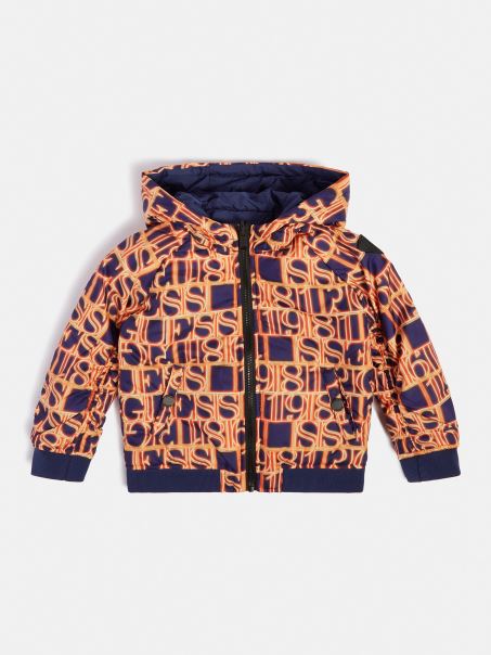 Puf Reversibil Cu Glugă Guess Portocaliu