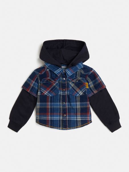 Cămașă Roșie Cu Glugă Guess Check