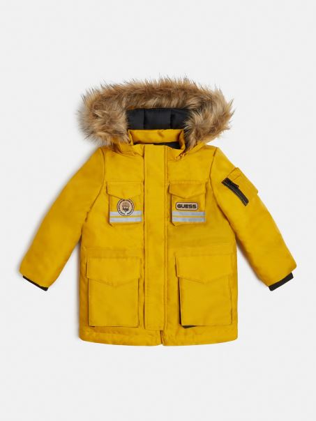 Parka Cu Glugă Guess Portocaliu