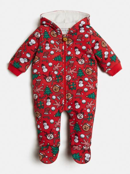 Salopetă Roșie Cu Imprimeu Guess